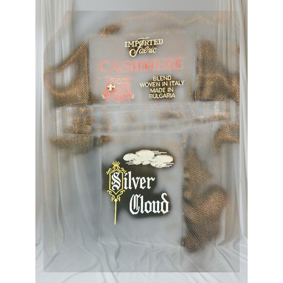 Vintage Silver Cloud Men’s Black Cashmere Blend Long Wool Overcoat Italy Fabric - Picture 8 of 8